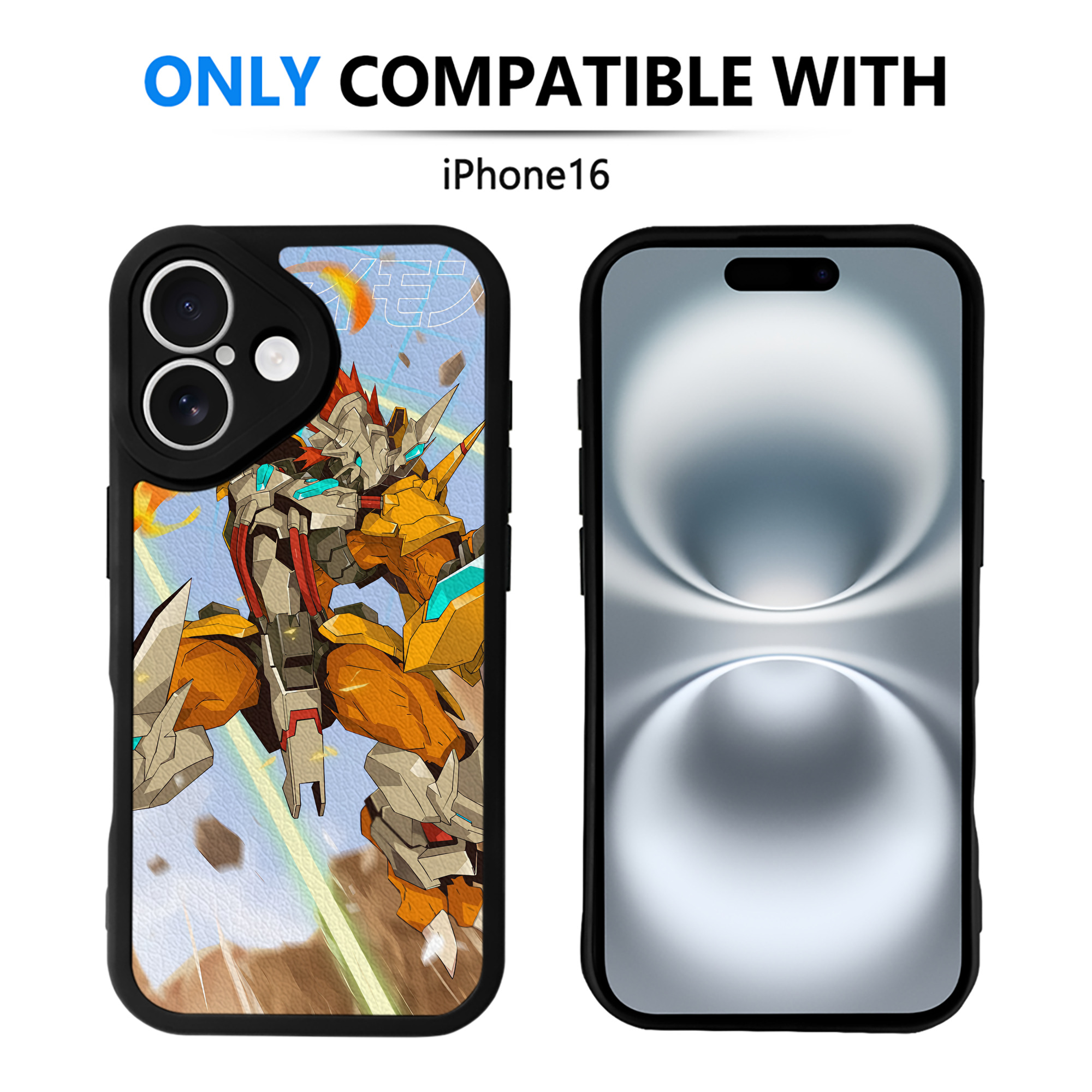 （画像用） Digimon デジタルモンスター/デジモン 【iPhone 16シリーズ対応】シリコンスマホケース（レザー調） 材質：シリコン